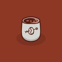 vector illustration of cartoon one cup of coffee