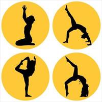 Collection of yoga poses vector