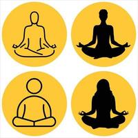 Collection of yoga poses vector