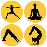 Collection of yoga poses vector