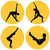 Collection of yoga poses vector