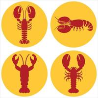 Collection of lobster vector