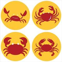 Aquatic crabs collection vector