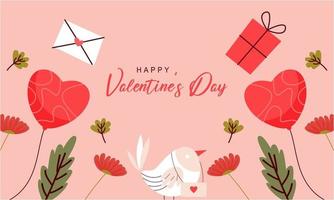 Flat happy valentine's day illustration vector