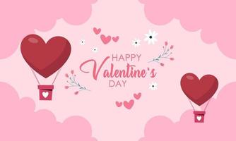 Flat happy valentine's day illustration vector