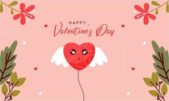 Flat happy valentine's day illustration vector