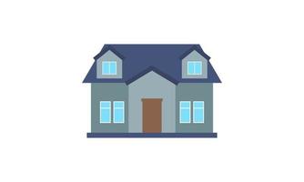 House exterior logo vector illustration front view with roof