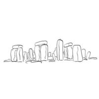 Stonehenge illustration vector hand drawn isolated on white background line art.