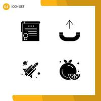 Set of Modern UI Icons Symbols Signs for certificate science award phone food Editable Vector Design Elements