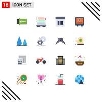 Pictogram Set of 16 Simple Flat Colors of security money site lock bank Editable Pack of Creative Vector Design Elements