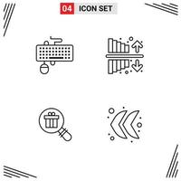 User Interface Pack of 4 Basic Filledline Flat Colors of device research mouse income ecommerce Editable Vector Design Elements