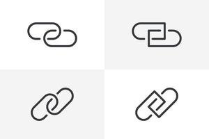 Url link icon set vector. Hyperlink chain website icon bundle vector isolated on white background