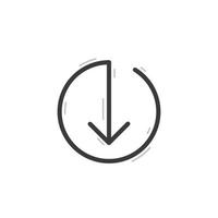 Down key icon vector. Down Arrow icon vector isolated on white background