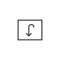 Down key icon vector. Down Arrow icon vector isolated on white background