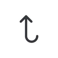 Up key icon vector. Up Arrow icon vector isolated on white background