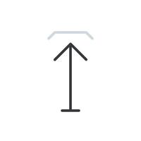 Up key icon vector. Up Arrow icon vector isolated on white background