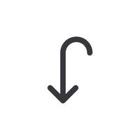 Down key icon vector. Down Arrow icon vector isolated on white background