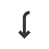 Down key icon vector. Down Arrow icon vector isolated on white background