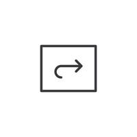 Right key icon vector. Right Arrow icon vector isolated on white background