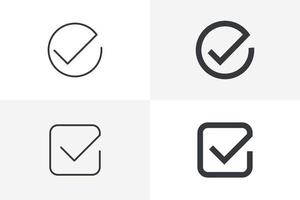 vector de conjunto de iconos de marca de verificación. paquete de iconos de verificación aislado sobre fondo blanco