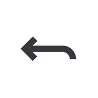 Left key icon vector. Left Arrow icon vector isolated on white background