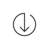Down key icon vector. Down Arrow icon vector isolated on white background