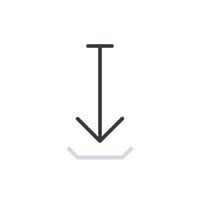 Down key icon vector. Down Arrow icon vector isolated on white background