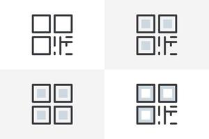 vector de icono de conjunto de código qr. vector de signo de paquete de código qr aislado sobre fondo blanco