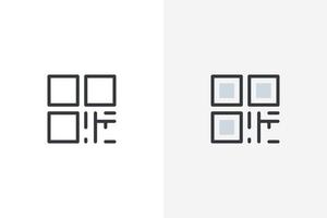 vector de icono de código qr. vector de signo de código qr aislado sobre fondo blanco