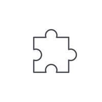 Puzzle icon vector. Piece line icon vector isolated on white background