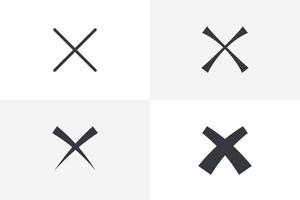 Cross icon set vector. Remove, Close, Cancel icon bundle isolated on white background vector