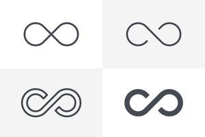 Infinity icon set vector. Infinity icon bundle isolated on white background vector