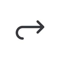 Right key icon vector. Right Arrow icon vector isolated on white background