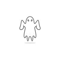 vector white ghost logo template  Illustration