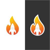 vector rocket logo in fire template