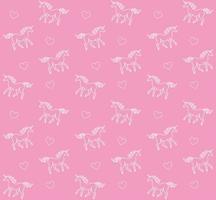 Vector seamless pattern of hand drawn unicorn