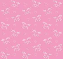 Vector seamless pattern of hand drawn unicorn