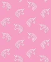 Vector seamless pattern of hand drawn unicorn