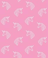 Vector seamless pattern of hand drawn unicorn