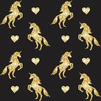 Vector seamless pattern of unicorn silhouette