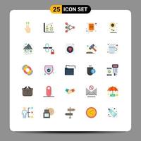 Universal Icon Symbols Group of 25 Modern Flat Colors of rocks plant algorithm flower street Editable Vector Design Elements
