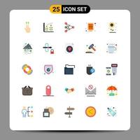 Universal Icon Symbols Group of 25 Modern Flat Colors of rocks plant algorithm flower street Editable Vector Design Elements