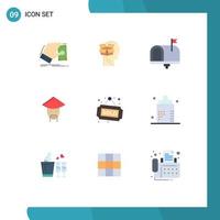9 Thematic Vector Flat Colors and Editable Symbols of monk emperor user in box contact us Editable Vector Design Elements