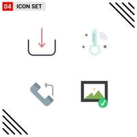 4 Thematic Vector Flat Icons and Editable Symbols of download incoming internet of things thermometer photo Editable Vector Design Elements