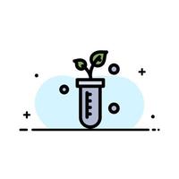 tubo planta laboratorio ciencia negocio línea plana icono vector banner plantilla