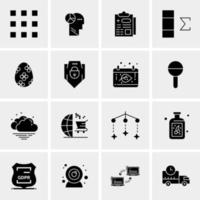 16 iconos de negocios universales vector ilustración de icono creativo para usar en proyectos relacionados con la web y dispositivos móviles