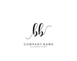 Initial BB beauty monogram and elegant logo design, handwriting logo of initial signature, wedding, fashion, floral and botanical with creative template. vector