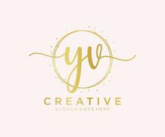 Initial YV feminine logo. Usable for Nature, Salon, Spa, Cosmetic and Beauty Logos. Flat Vector Logo Design Template Element.