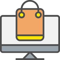 icono de vector de compras en línea