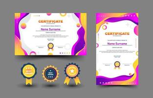 Certificate Design with Gradient Color Concept vector